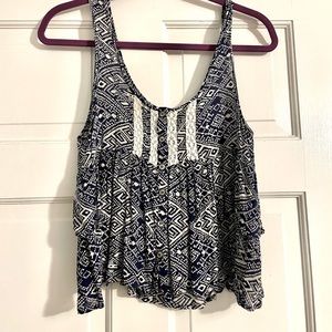 4 for $20 item - Blue and White Loose Tank
